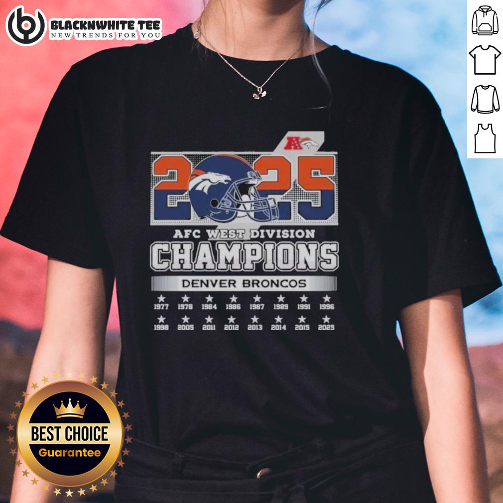 Original Denver Broncos 2025 AFC West Division Champions Helmet T-Shirt - Image 3