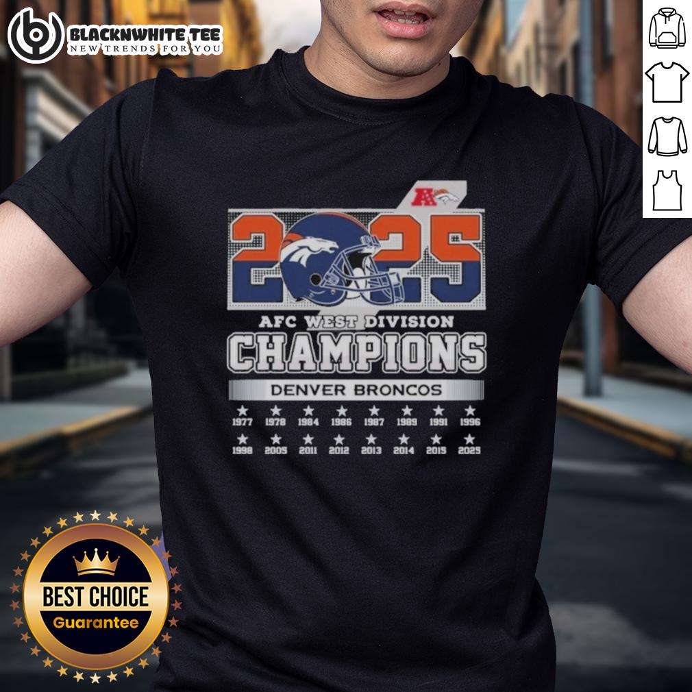 Original Denver Broncos 2025 AFC West Division Champions Helmet T-Shirt