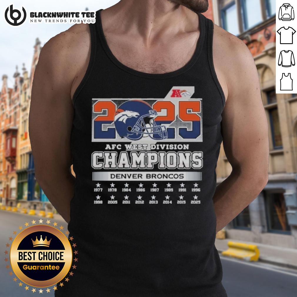 Original Denver Broncos 2025 AFC West Division Champions Helmet T-Shirt - Image 4