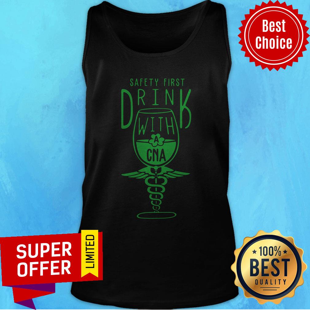 Official Safety First Drink With CNA St Patrick Shirt - Image 3