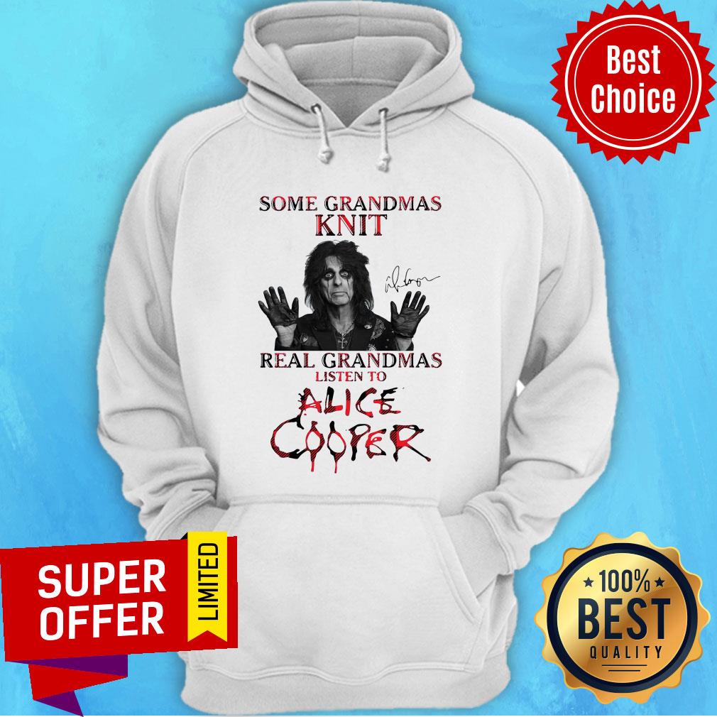 Some Grandmas Knit Real Grandmas Listen To Alice Cooper Signature Shirt - Image 2