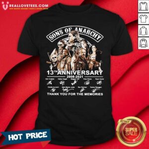 Pro Sons Of Anarchy 13th Anniversary Thank You For The Memories Signature Shirt