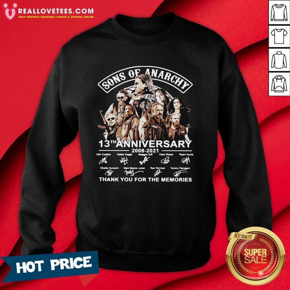 Pro Sons Of Anarchy 13th Anniversary Thank You For The Memories Signature Shirt - Image 3