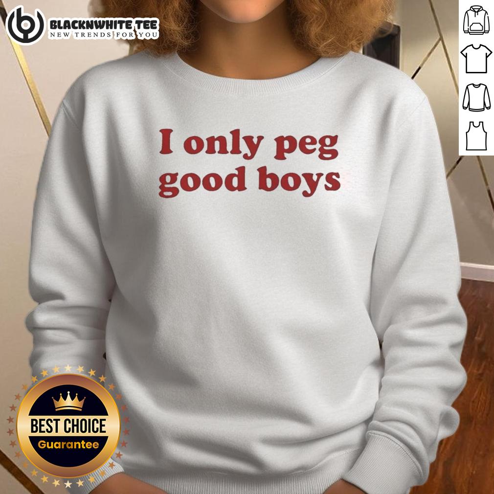 Awesome I Only Peg Good Boys Text T-Shirt - Image 5