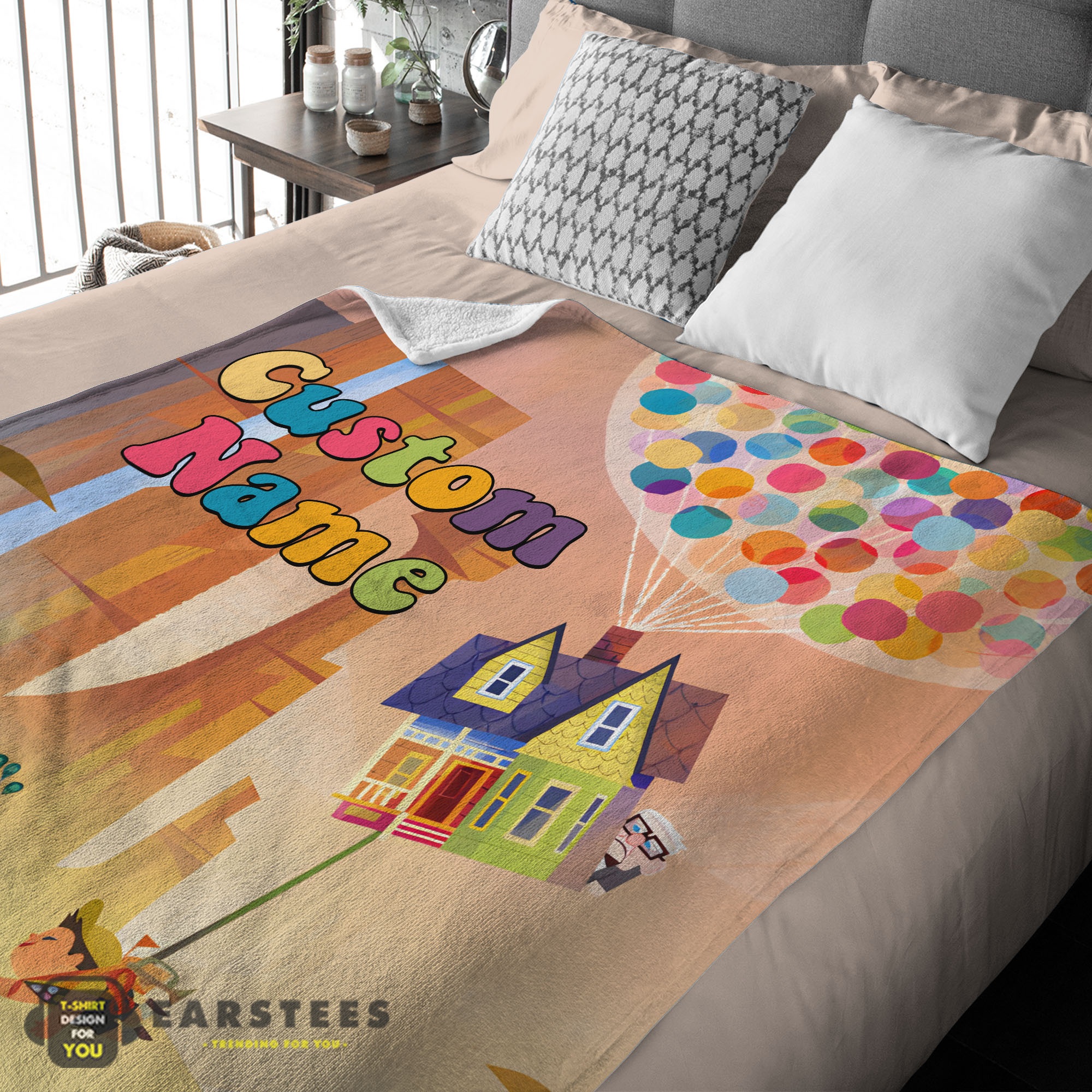 Good Disney Pixar Up with our Balloons and Sky with House Movie Blanket – Customize Blanket - Image 2