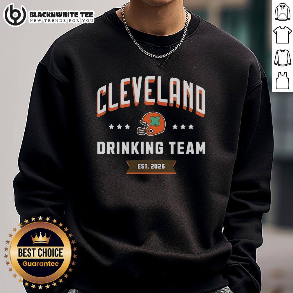 Hot Cleveland Drinking Team Est 2026 Helmet T-Shirt - Image 5