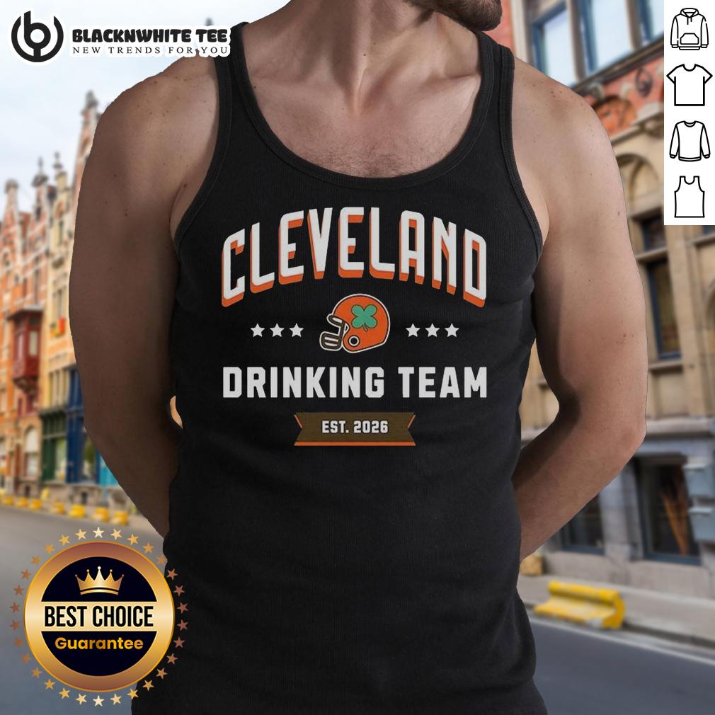 Hot Cleveland Drinking Team Est 2026 Helmet T-Shirt - Image 4