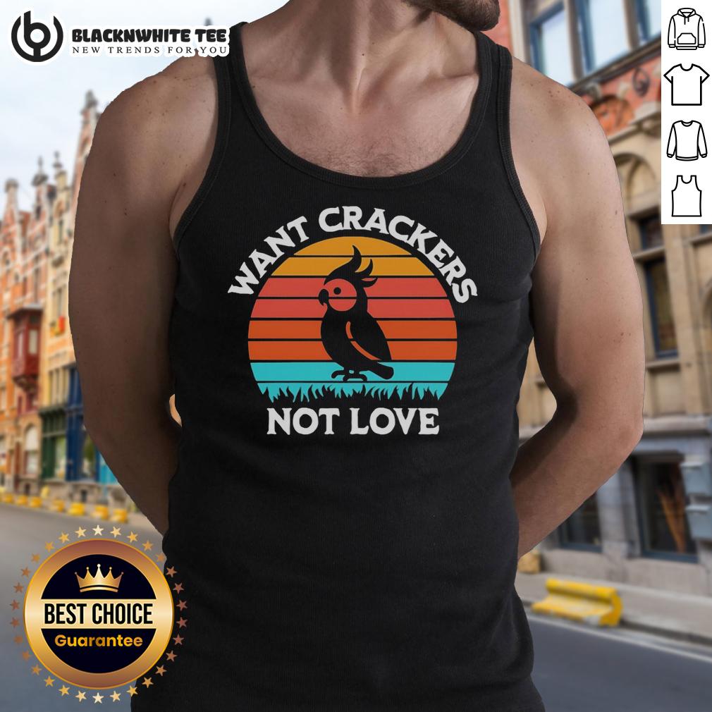 Hot Cockatiel Shadow Want Crackers Not Love Sunset Retro T-Shirt - Image 4