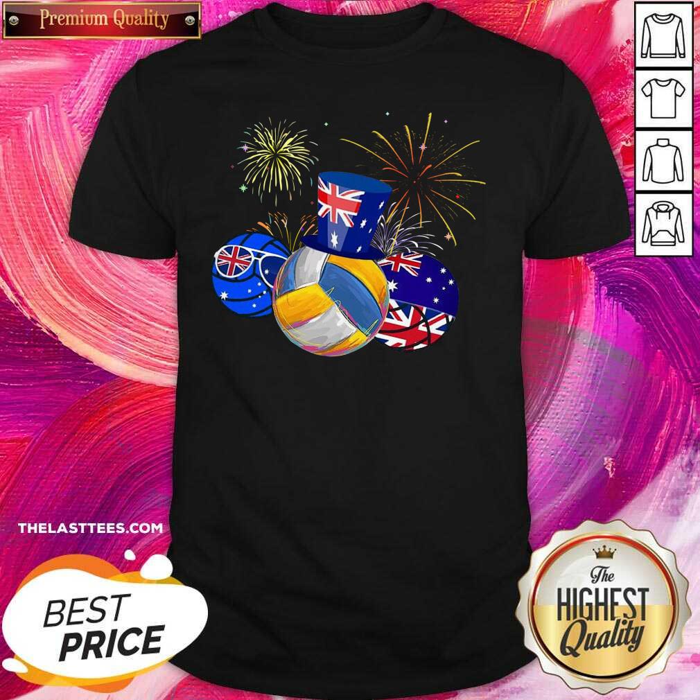 Great Volleyball Australia Flag Happy Day Shirt