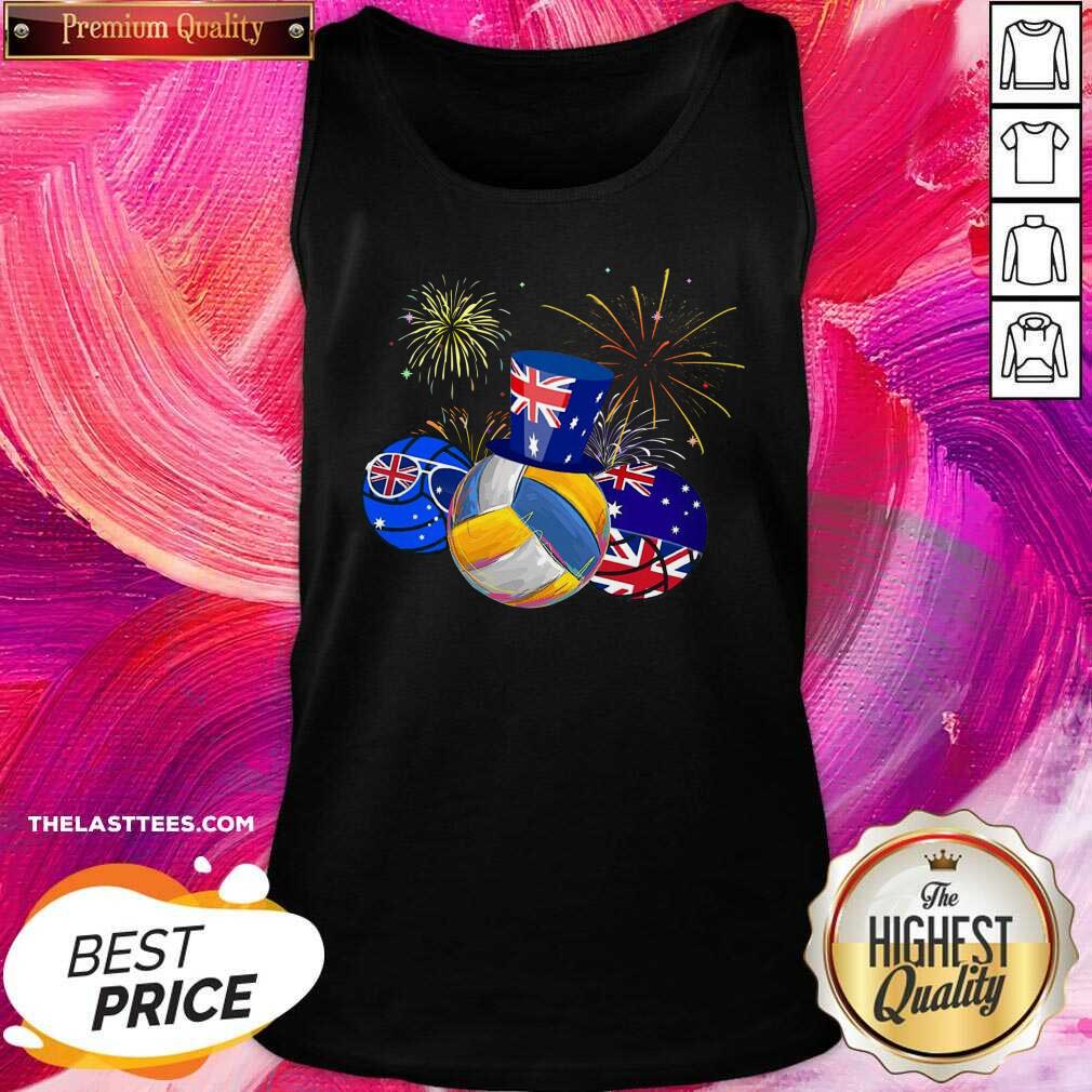 Great Volleyball Australia Flag Happy Day Shirt - Image 3