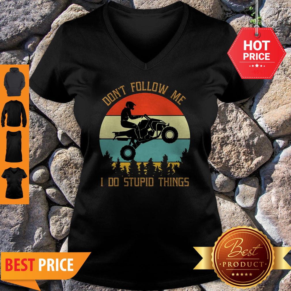 Motorbike Don’t Follow Me I Do Stupid Things Vintage Shirt - Image 2