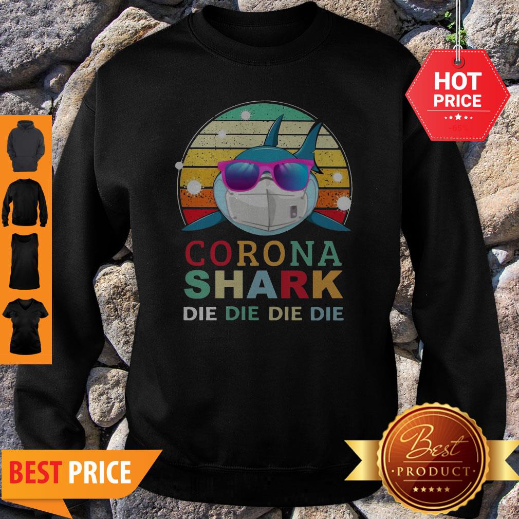 Official Corona Shark Die Die Die Die Vintage Shirt - Image 5