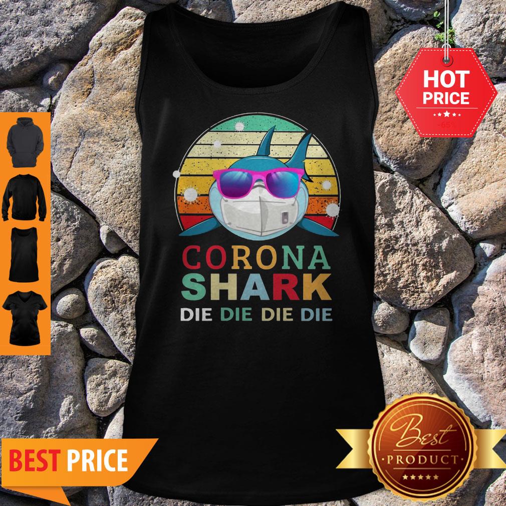 Official Corona Shark Die Die Die Die Vintage Shirt - Image 4