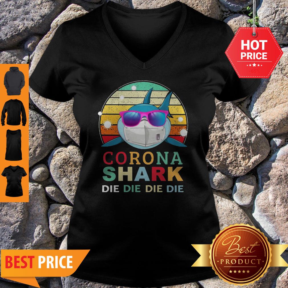 Official Corona Shark Die Die Die Die Vintage Shirt - Image 3