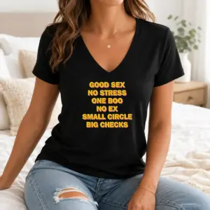 Alternative view of Funny Sex No Stress One Boo No Ex Small Circle Big Checks Shirt