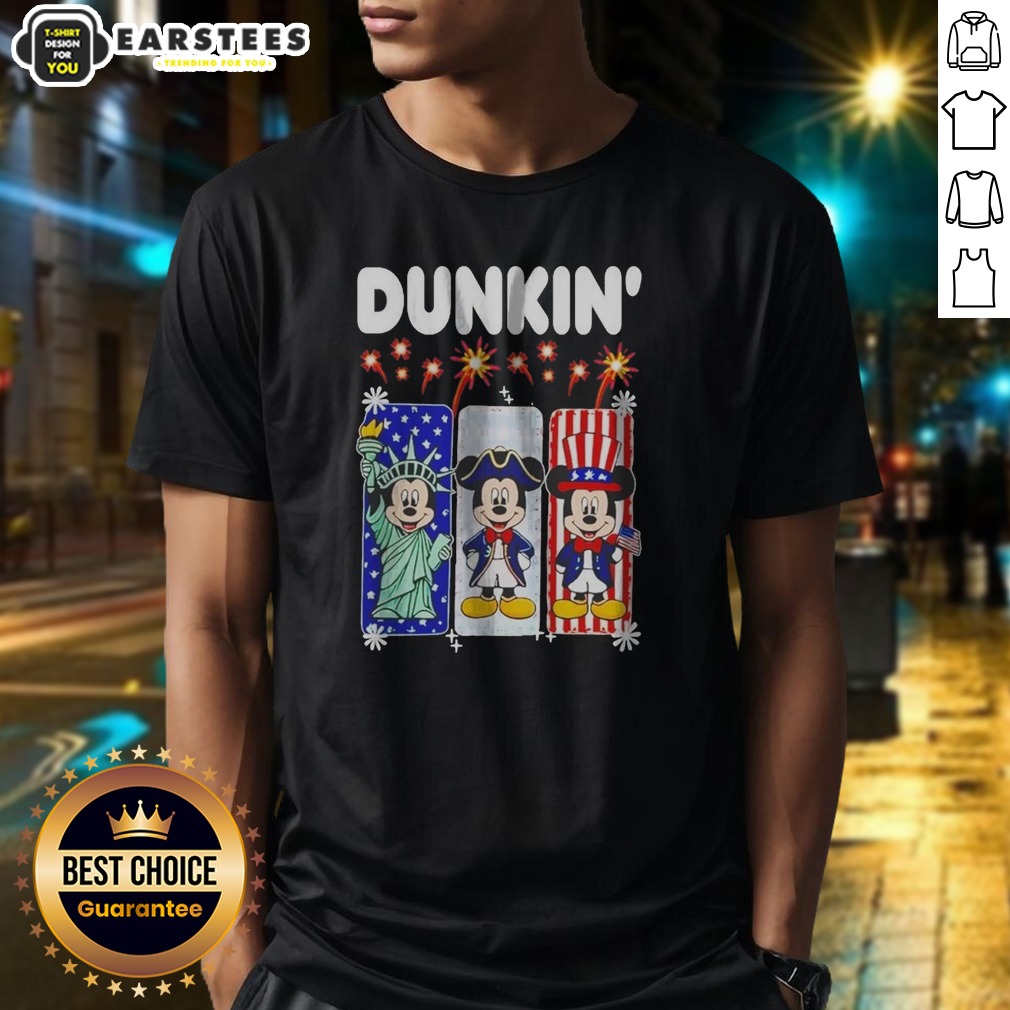 Dunkin Mickey Mouse Patriotic Statue Of Liberty Uncle Sam Shirt