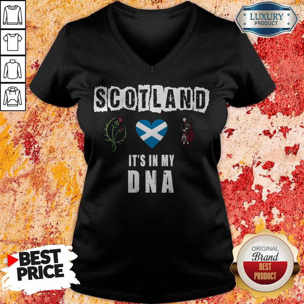 Scotland Flag Heart Highland Dress It’s In My DNA Shirt - Image 3
