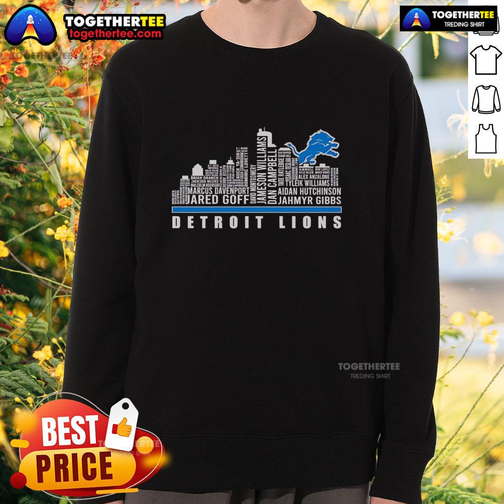 Premium Skyline City Detroit Lions Players Name T-Shirt - Image 5