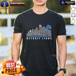 Premium Skyline City Detroit Lions Players Name T-Shirt