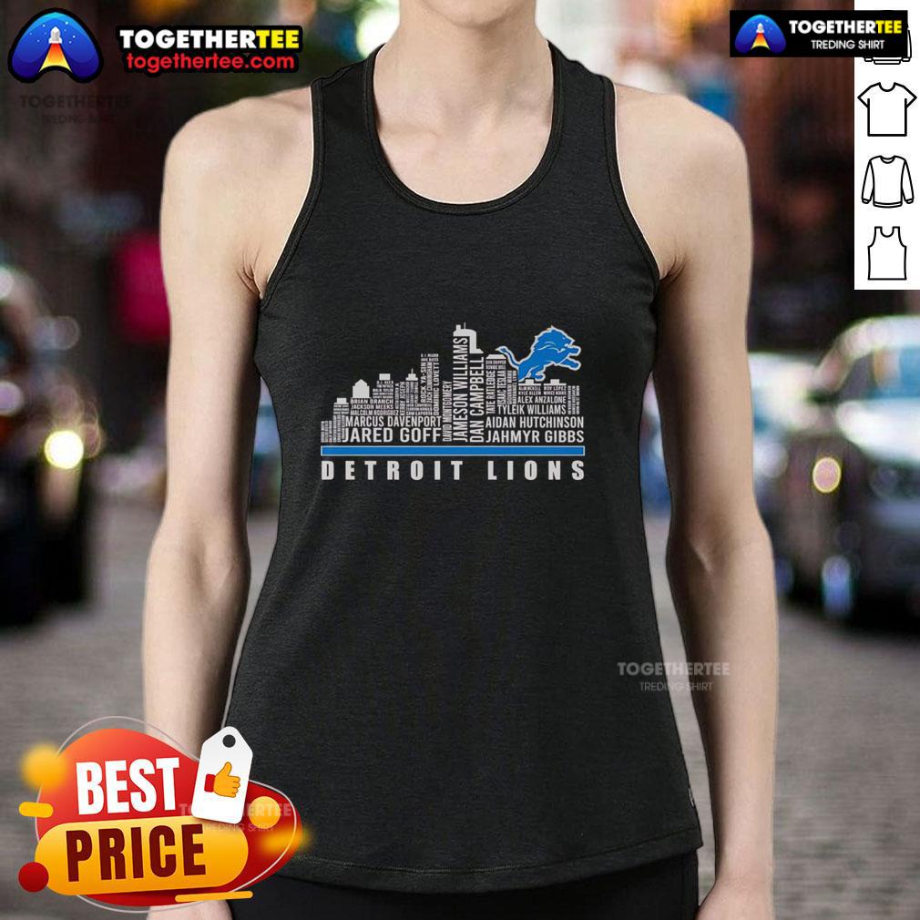 Premium Skyline City Detroit Lions Players Name T-Shirt - Image 4