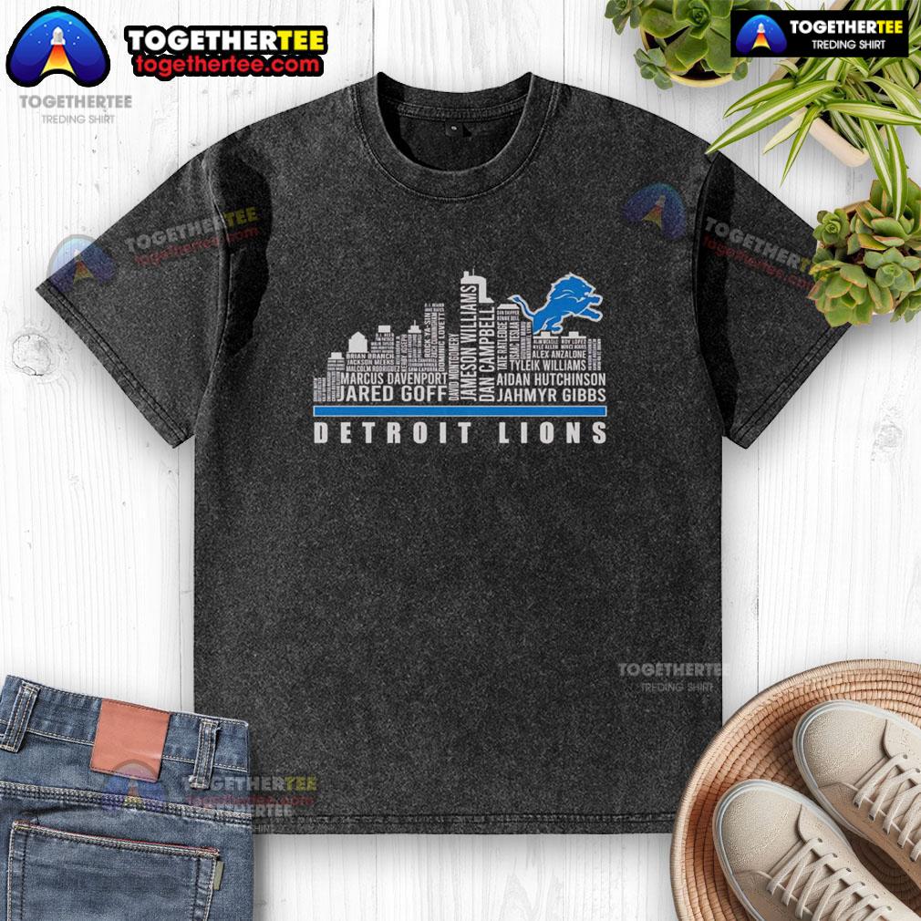 Premium Skyline City Detroit Lions Players Name T-Shirt - Image 6