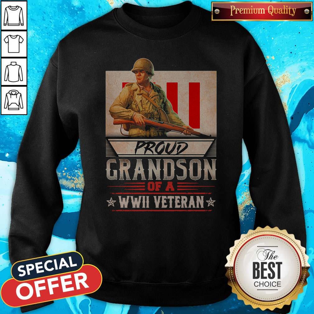 Nice Proud Grandson Of A Wwii Veteran Shirt - Image 4