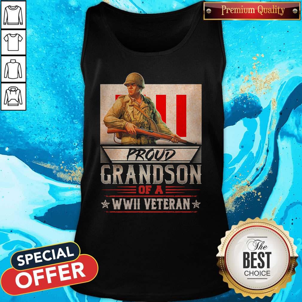 Nice Proud Grandson Of A Wwii Veteran Shirt - Image 3
