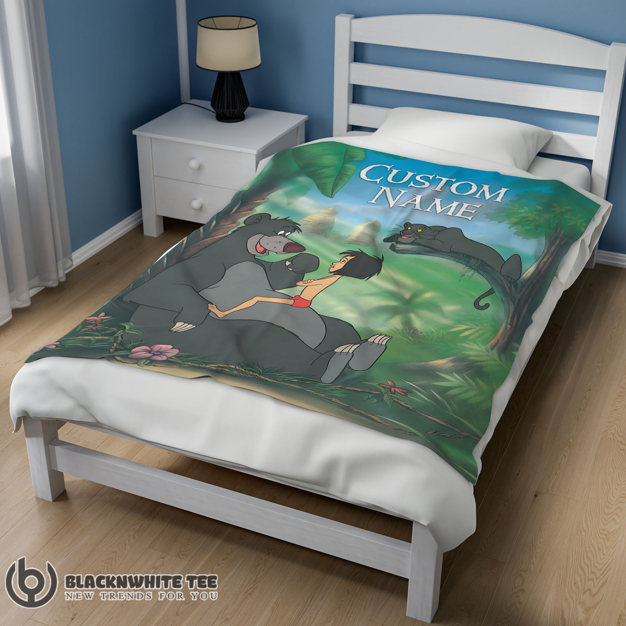 Original Hot Cute Disney Cartoon JungleBook Tapestry Blanket Fleece Customized Blanket - Image 2