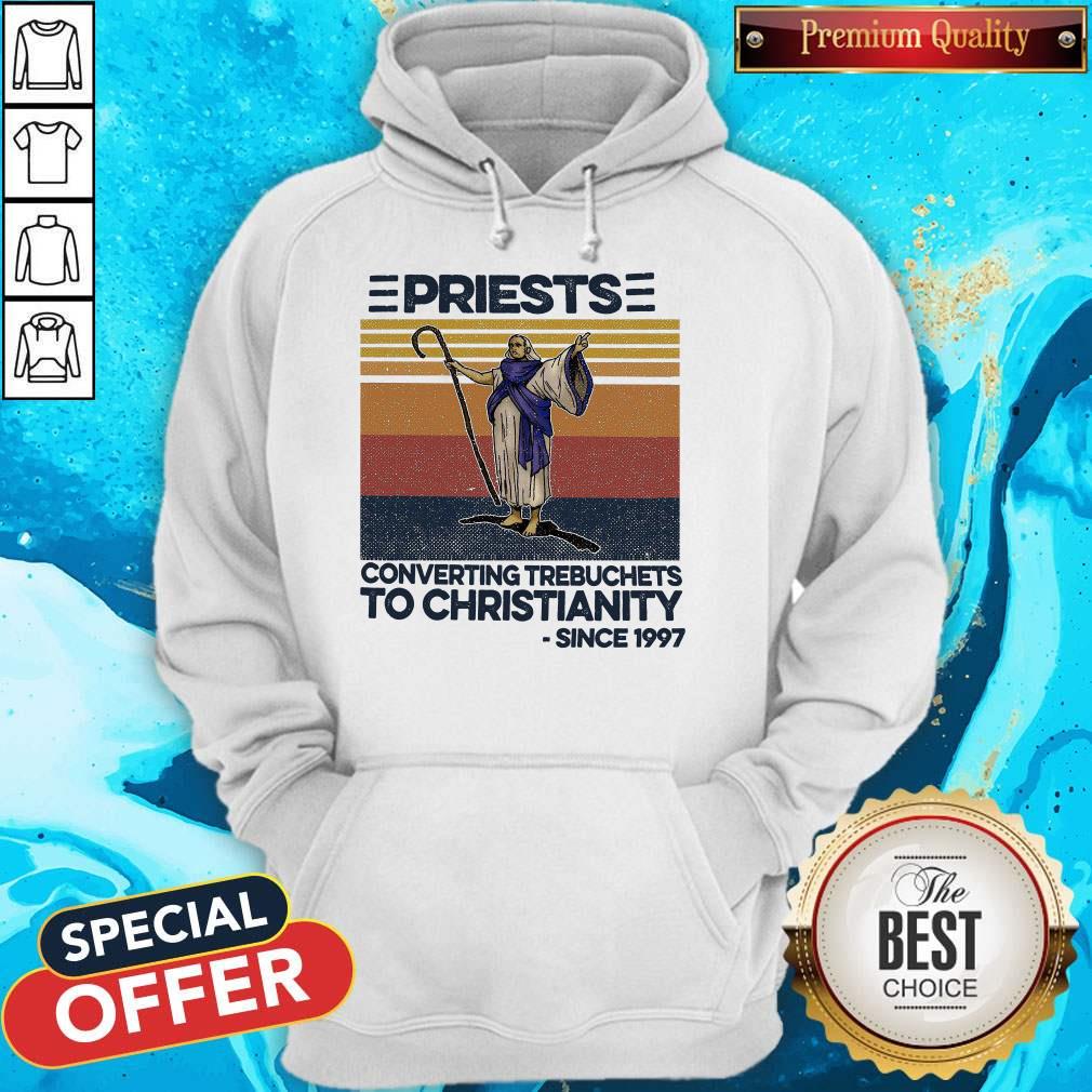 Priests Converting Trebuchets To Christianity Since 1997 Vintage Shirt - Image 5