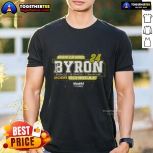Top William Byron Hendrick Motorsports Team Collection 2025 NASCAR Cup Series Schedule T-Shirt