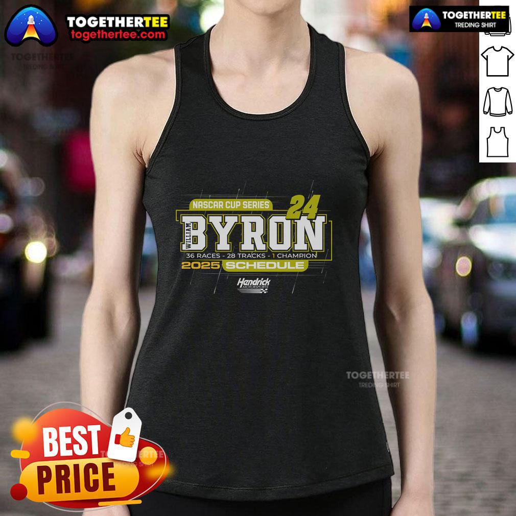 Top William Byron Hendrick Motorsports Team Collection 2025 NASCAR Cup Series Schedule T-Shirt - Image 4