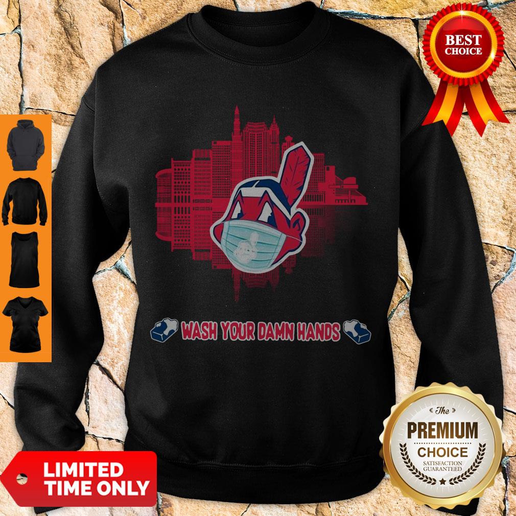 Official Wash Your Damn Hands Cleveland Indians Shirt - Image 3