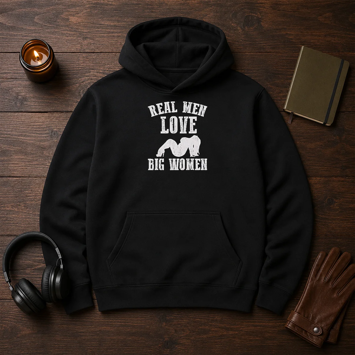 Pretty Real Men Love Big Women Distressed Slogan Shirt - Image 5