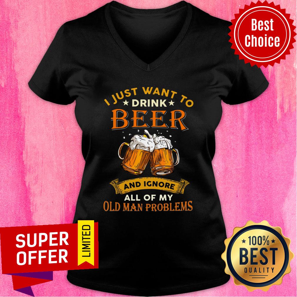 I Just Want To Beer Ignore Old Man Problems Shirt - Image 2