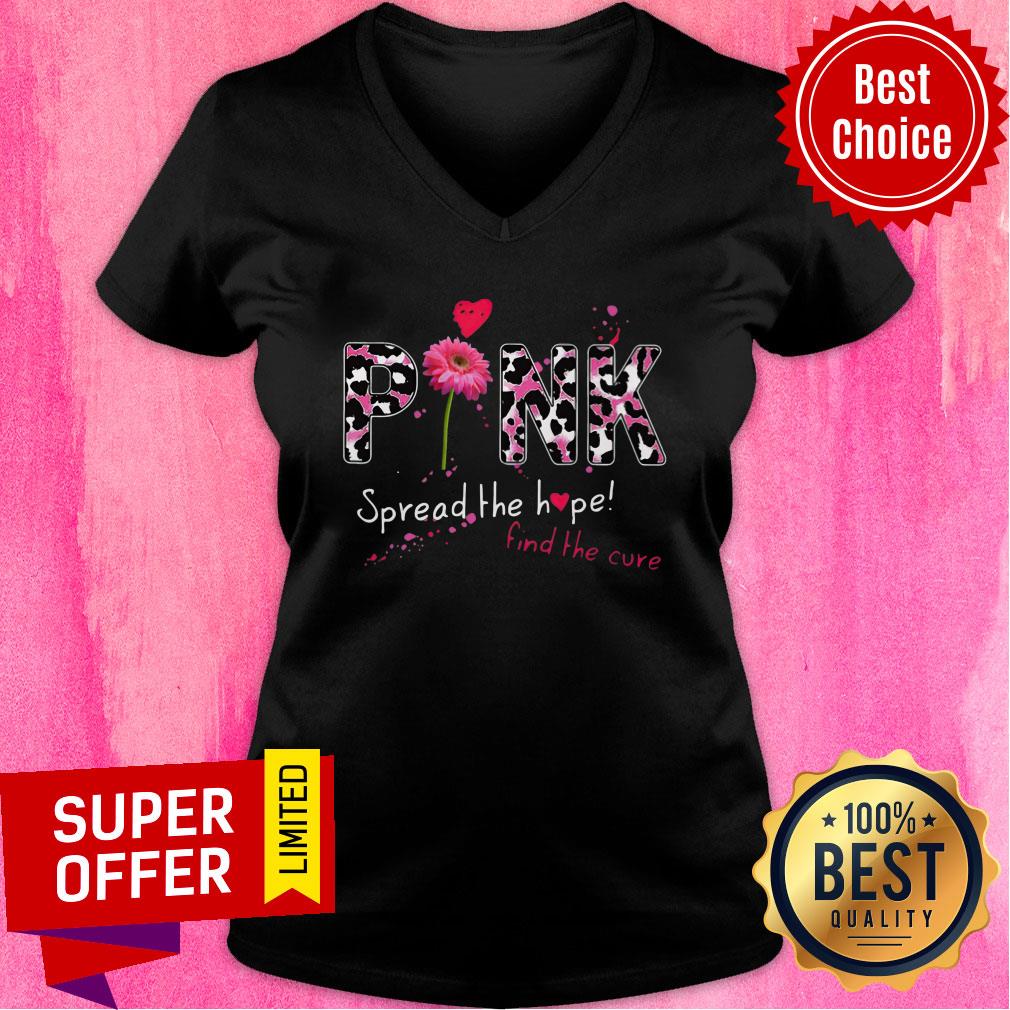 Pink Spread The Hope Find The Cure Leopard Shirt - Image 3
