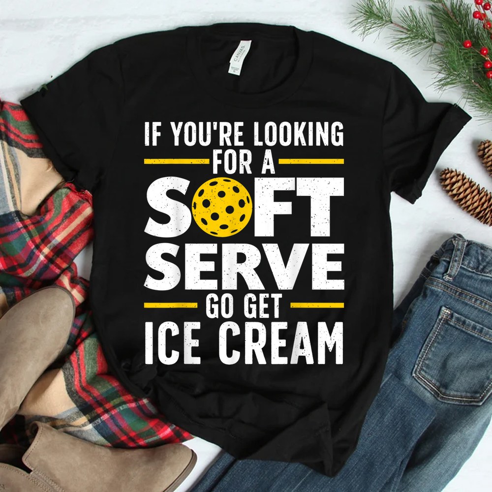 Cool Pickleball Pickle Ball Player Soft Serve Shirt