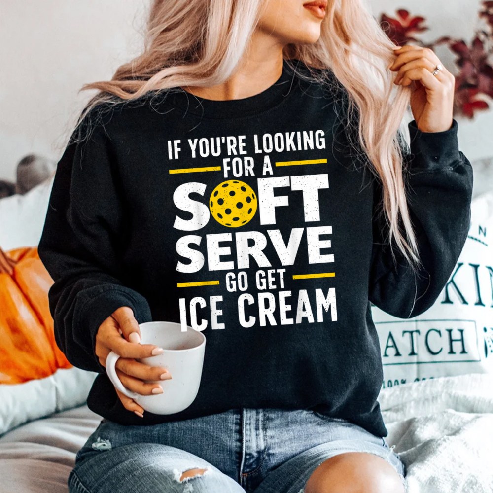 Cool Pickleball Pickle Ball Player Soft Serve Shirt - Image 3