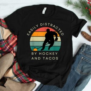 Easily Distracted By Hockey And Tacos Shirt