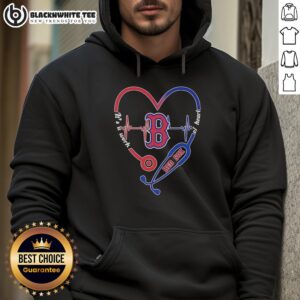 Alternative view of Awesome Boston Red Sox Stethoscope Heartbeat It's A Work Of Heart T-Shirt