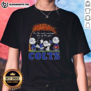 Alternative view of Nice Peanuts It's The Most Wonderful Time Of The Year Indianapolis Colts Football T-Shirt