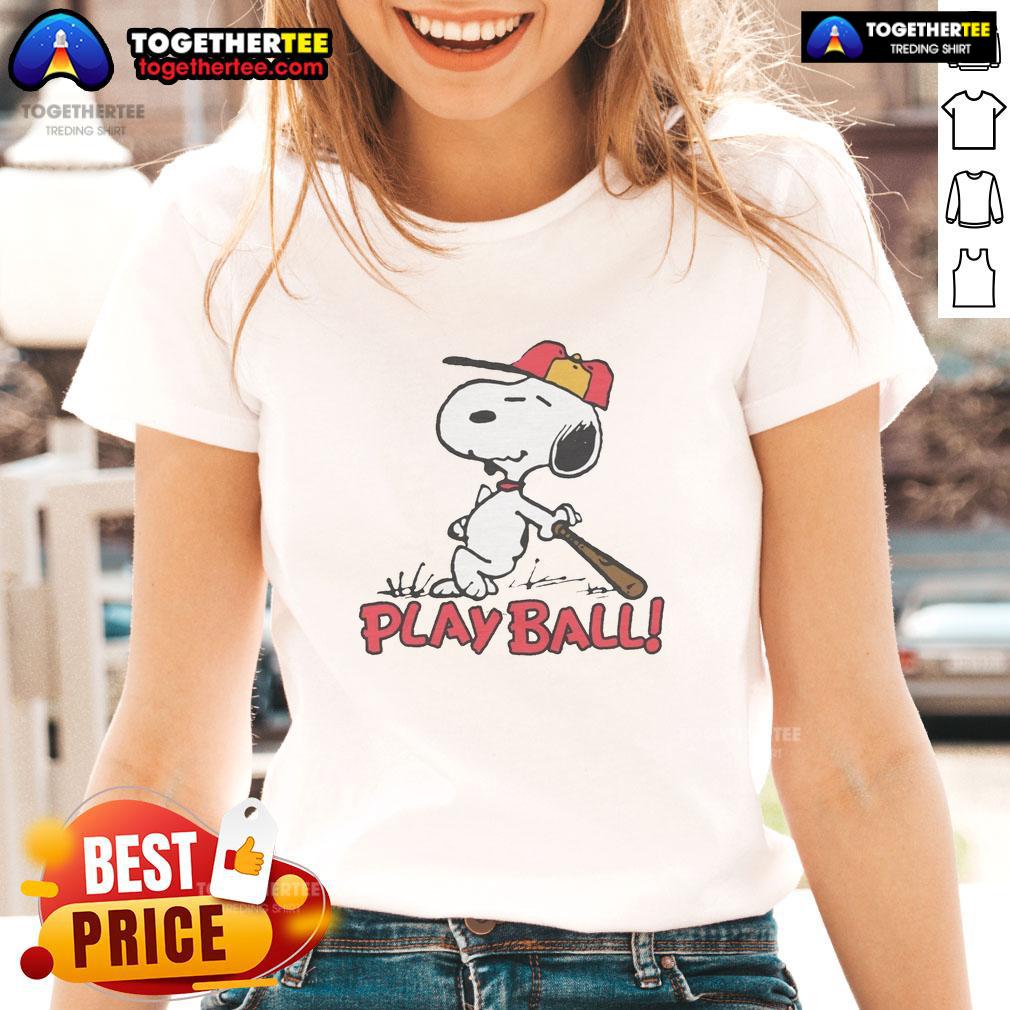 Awesome Peanuts Snoopy Play Ball Raglan T-Shirt - Image 3