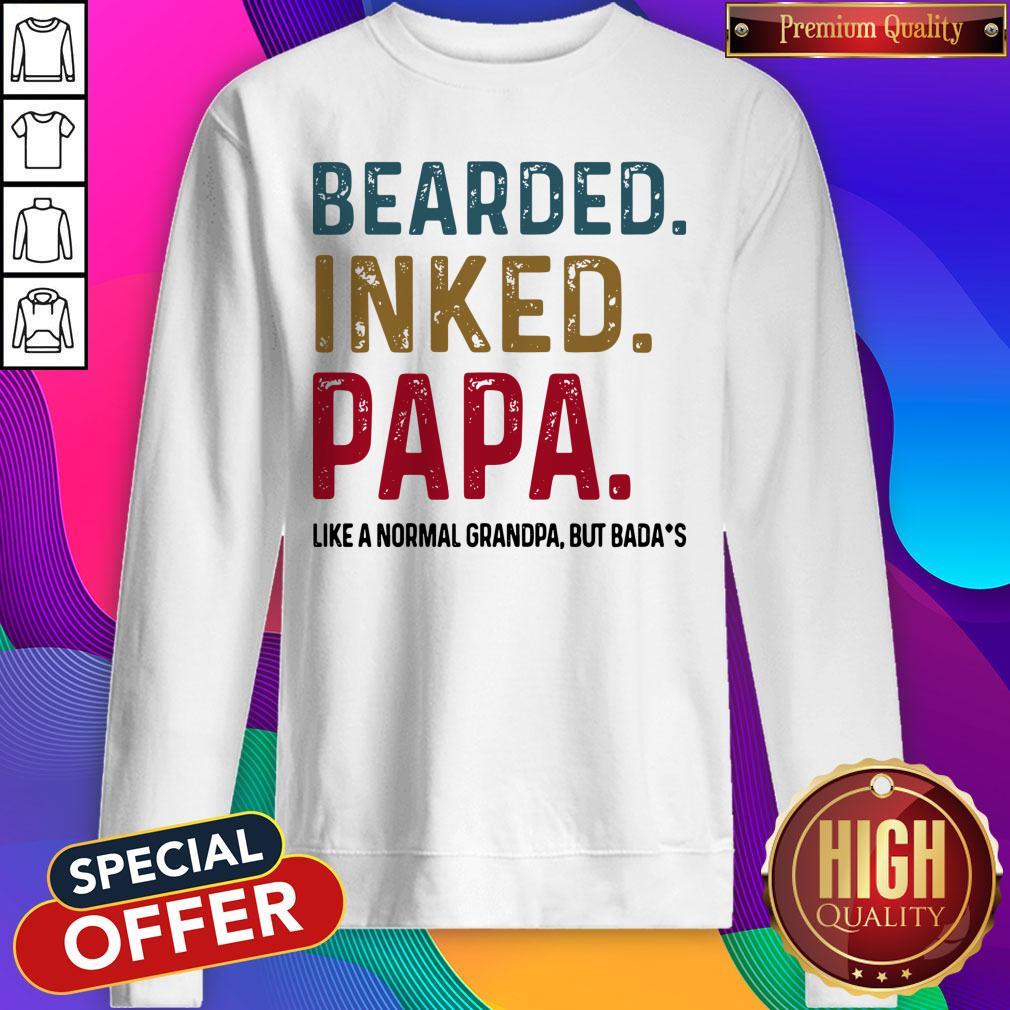 Good Bearded Inked Papa Like A Normal Grandpa But Bada’s Shirt - Image 4