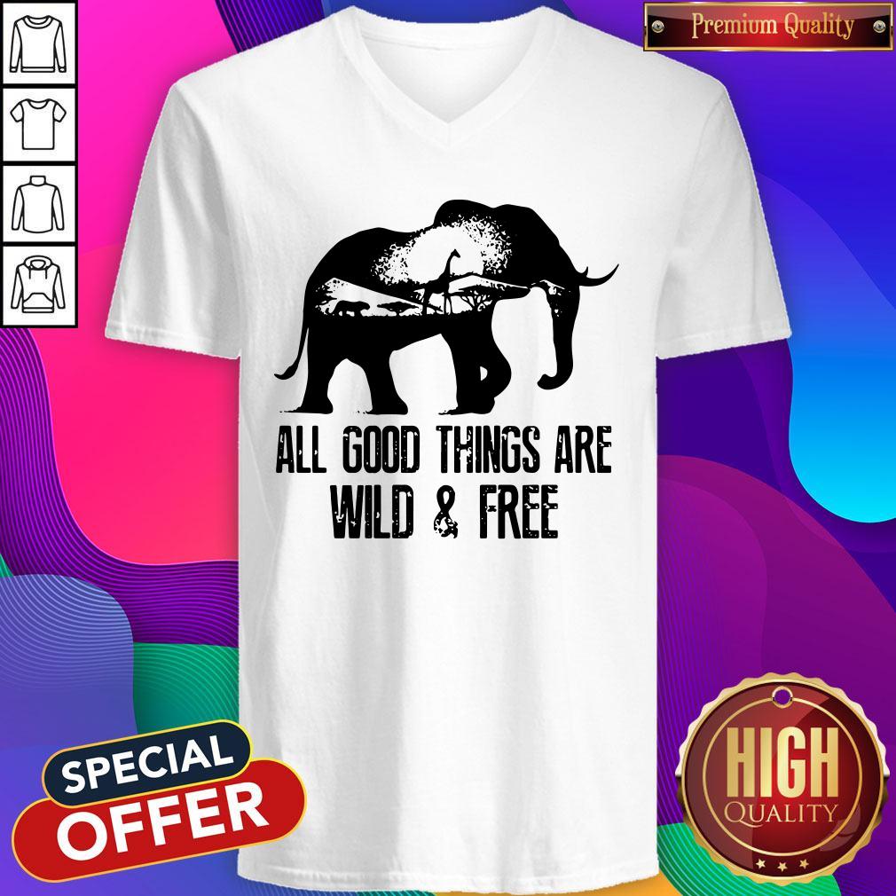 Pretty Elephant All Good Things Are Wild And Free Shirt - Image 4