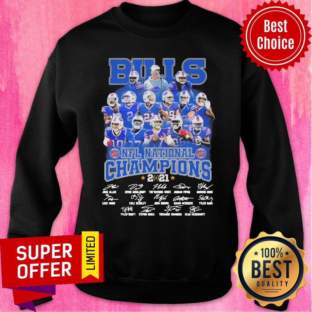 Buffalo Bills NFL National Champions 2021 Signatures Thanks Shirt - Image 5