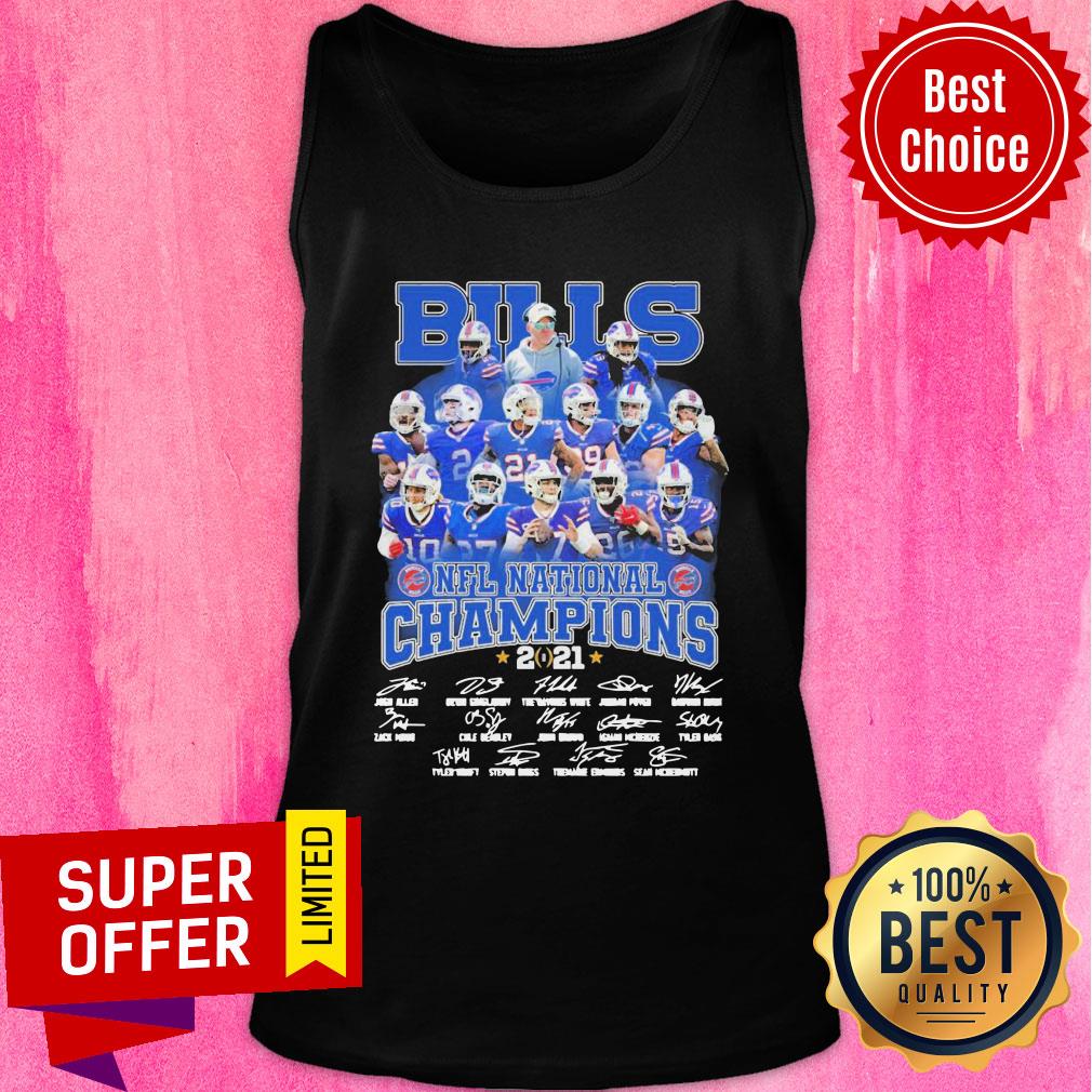 Buffalo Bills NFL National Champions 2021 Signatures Thanks Shirt - Image 4