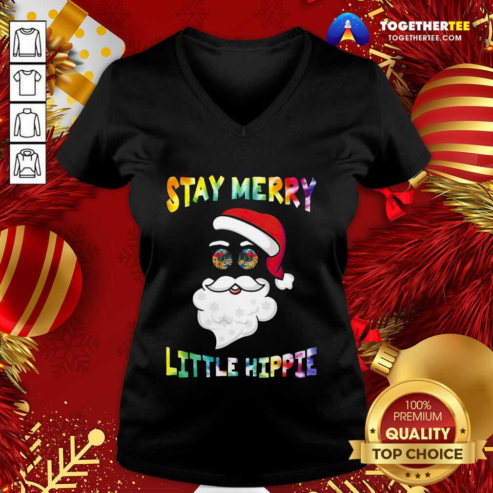 Perfect Santa Claus Stay Merry Little Hippie Shirt - Image 2