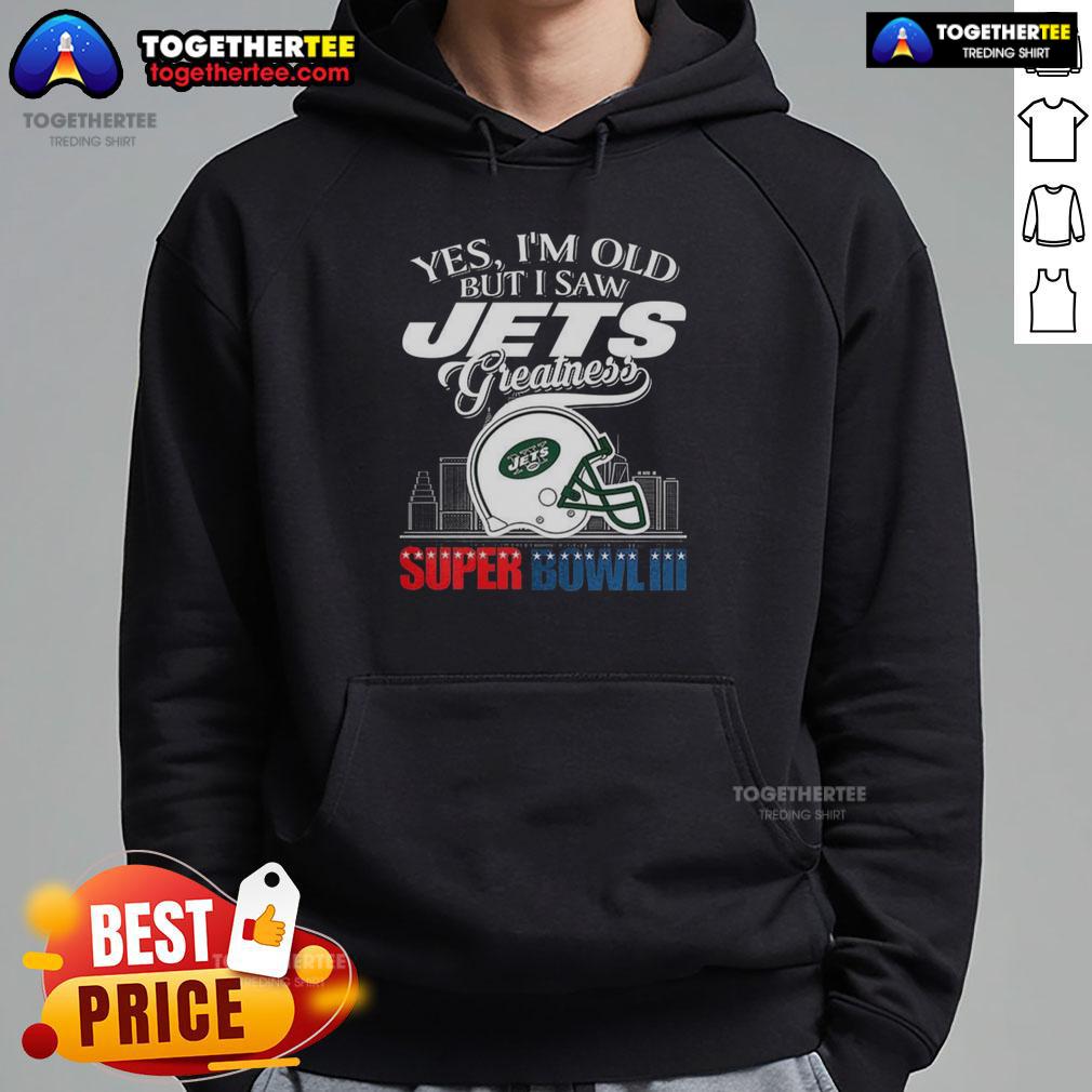 Top Yes I'm Old But I New York Jets Greatness Super Bowl Iii Helmet Skyline T-Shirt - Image 2