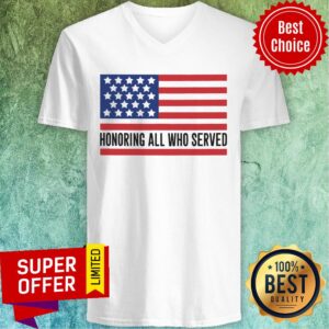 Alternative view of Honoring All Who Served American Flag Shirt