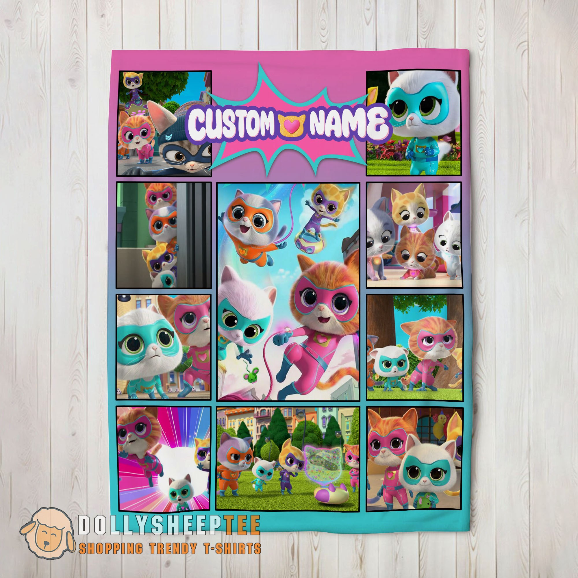 Awesome Disney SuperKitties Paw Power Squad Collage Blanket Fleece Customized Blanket
