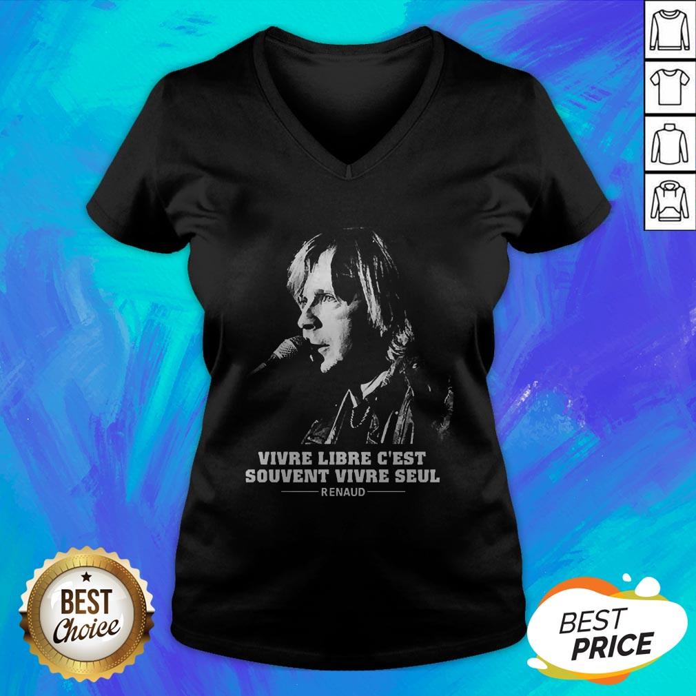 Top Vivre Libre C'Est Souvent Vivre Seul Renaud Shirt - Image 4